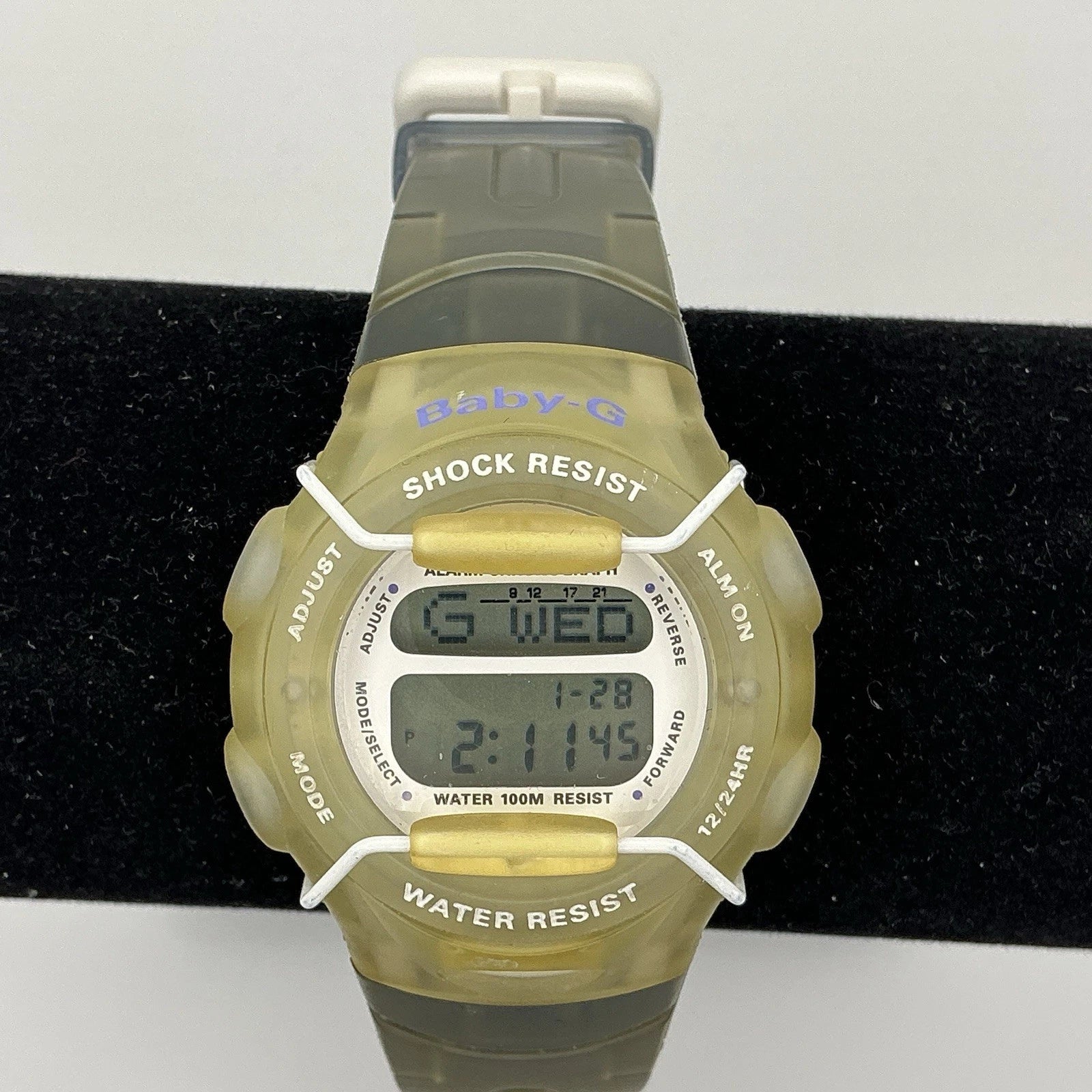 Vtg CASIO Baby-G Shock BG-142 Model 1564 Digital Unisex Watch Clear NEW BATTERY