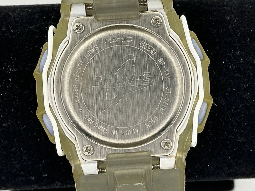 Vtg CASIO Baby-G Shock BG-142 Model 1564 Digital Unisex Watch Clear NEW BATTERY