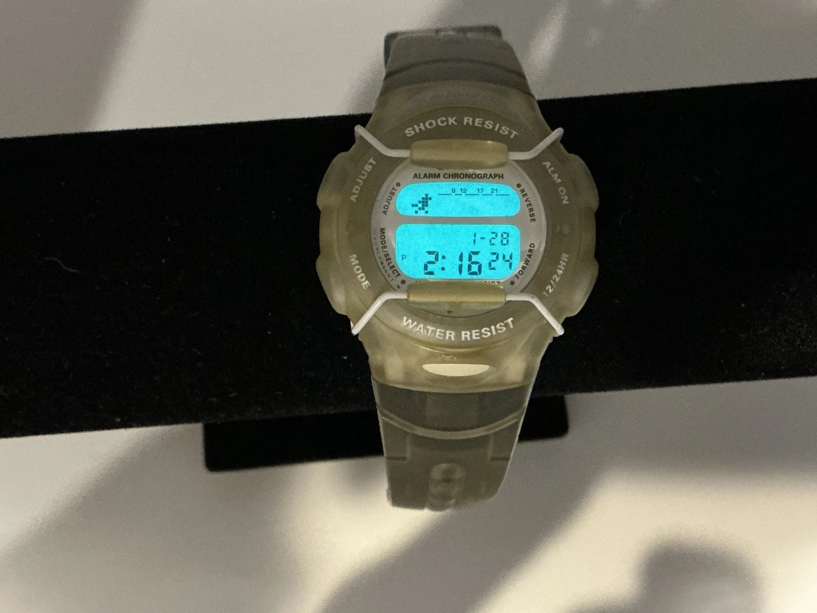 Vtg CASIO Baby-G Shock BG-142 Model 1564 Digital Unisex Watch Clear NEW BATTERY