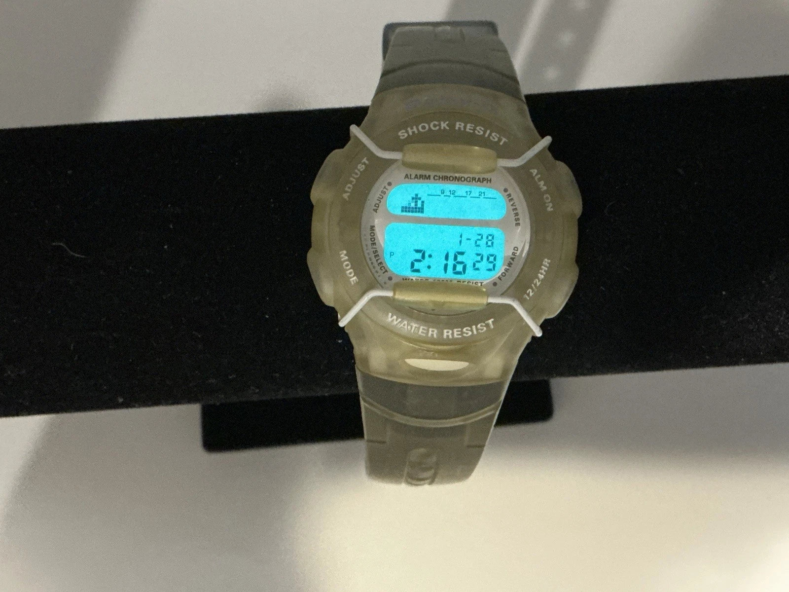 Vtg CASIO Baby-G Shock BG-142 Model 1564 Digital Unisex Watch Clear NEW BATTERY