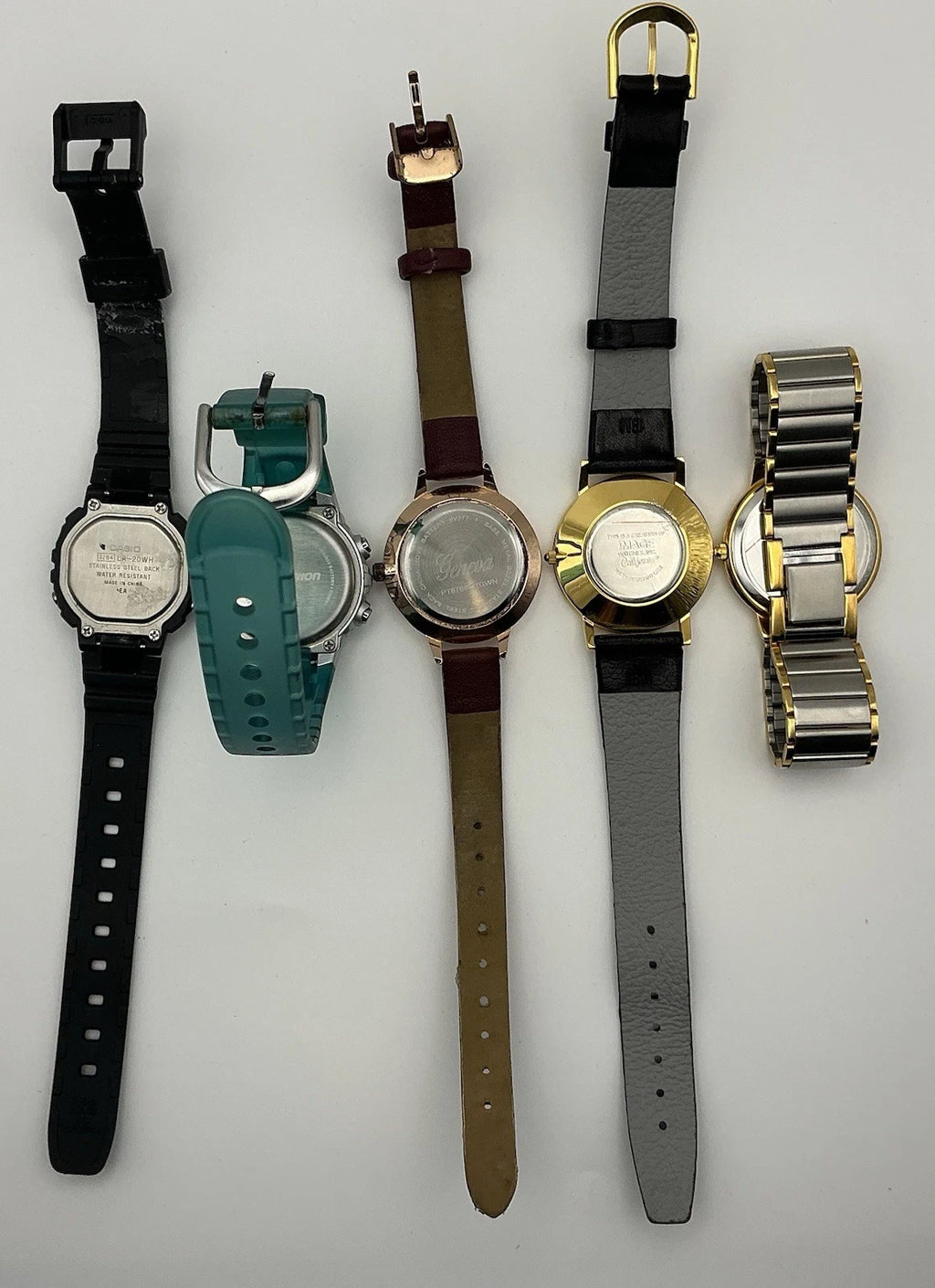 Lot of 5 Watches Casio Timex Marathon Working New Batteries Digital & Analog