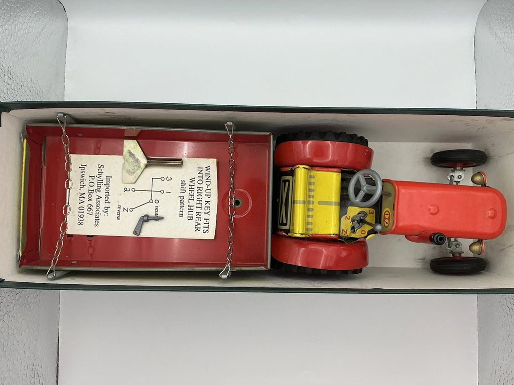Retro 1990's (Kovap, Czech Republic) Tin Litho Wind-up Toy ZETOR Tractor Trailer