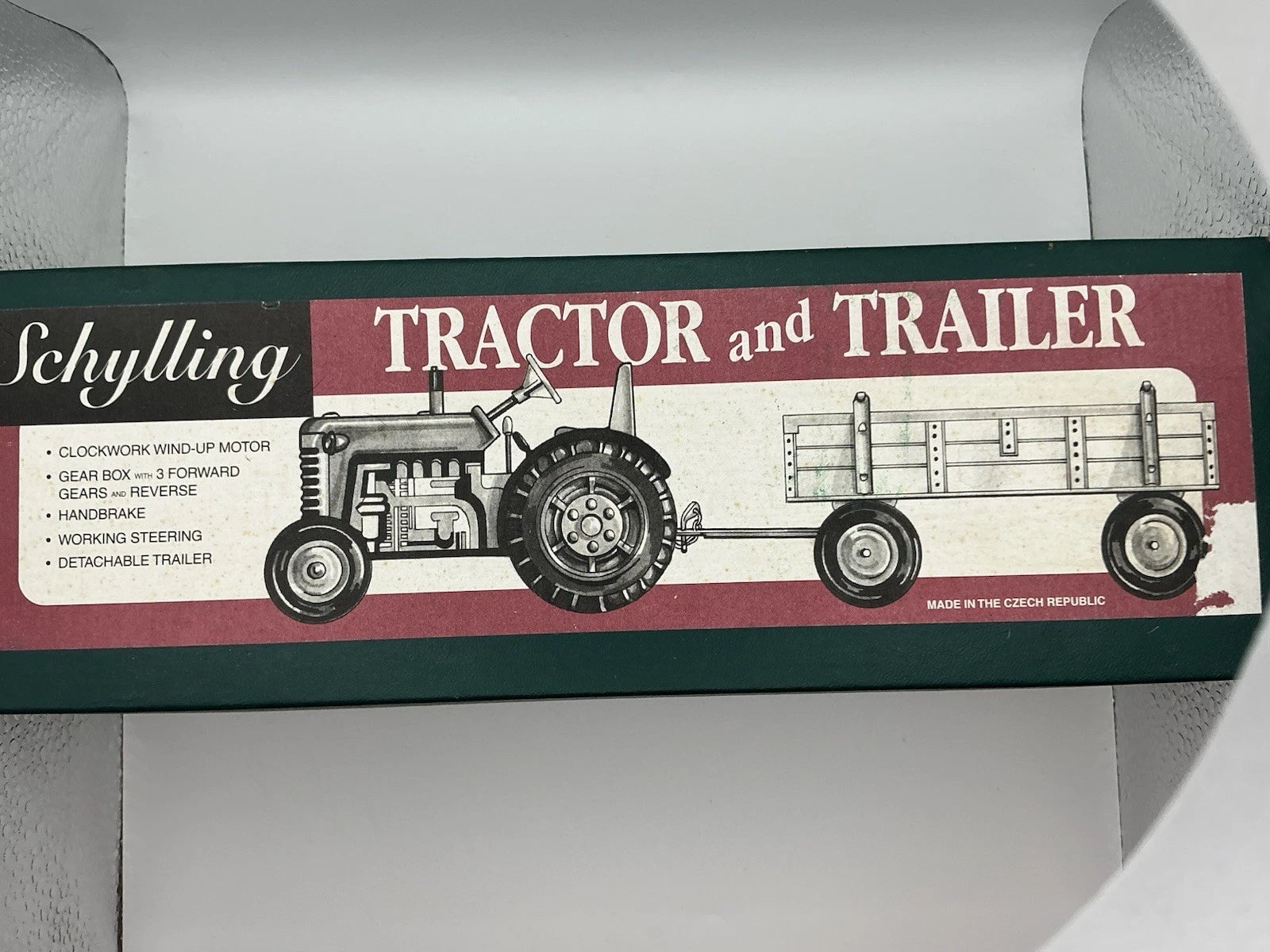 Retro 1990's (Kovap, Czech Republic) Tin Litho Wind-up Toy ZETOR Tractor Trailer