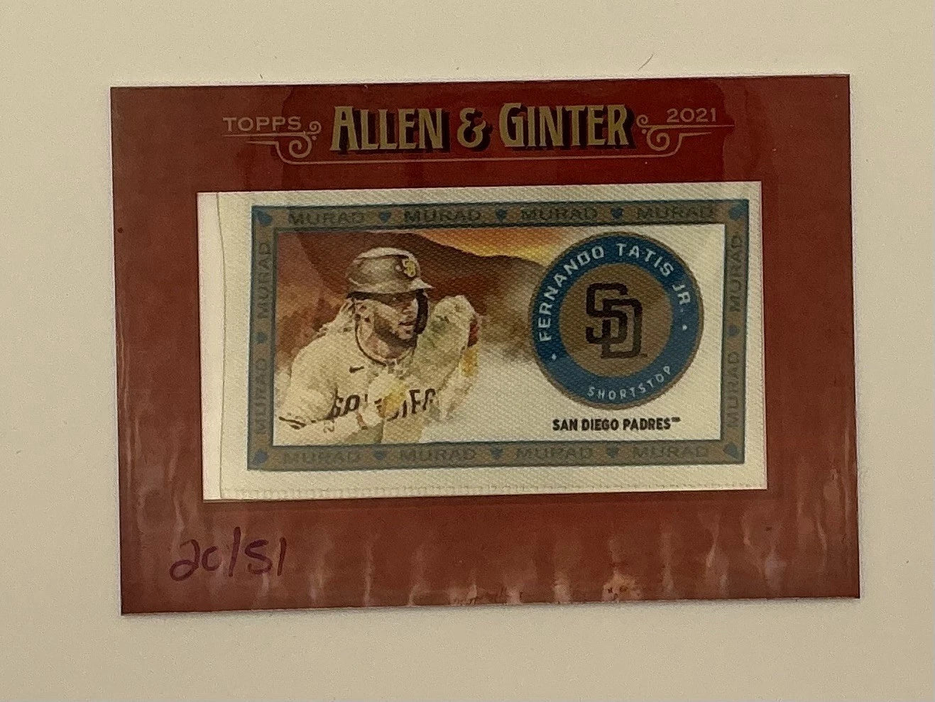 Share 2021 Topps Allen & Ginter's - T51 Murad Cloth Fernando Tatís Jr 20/51