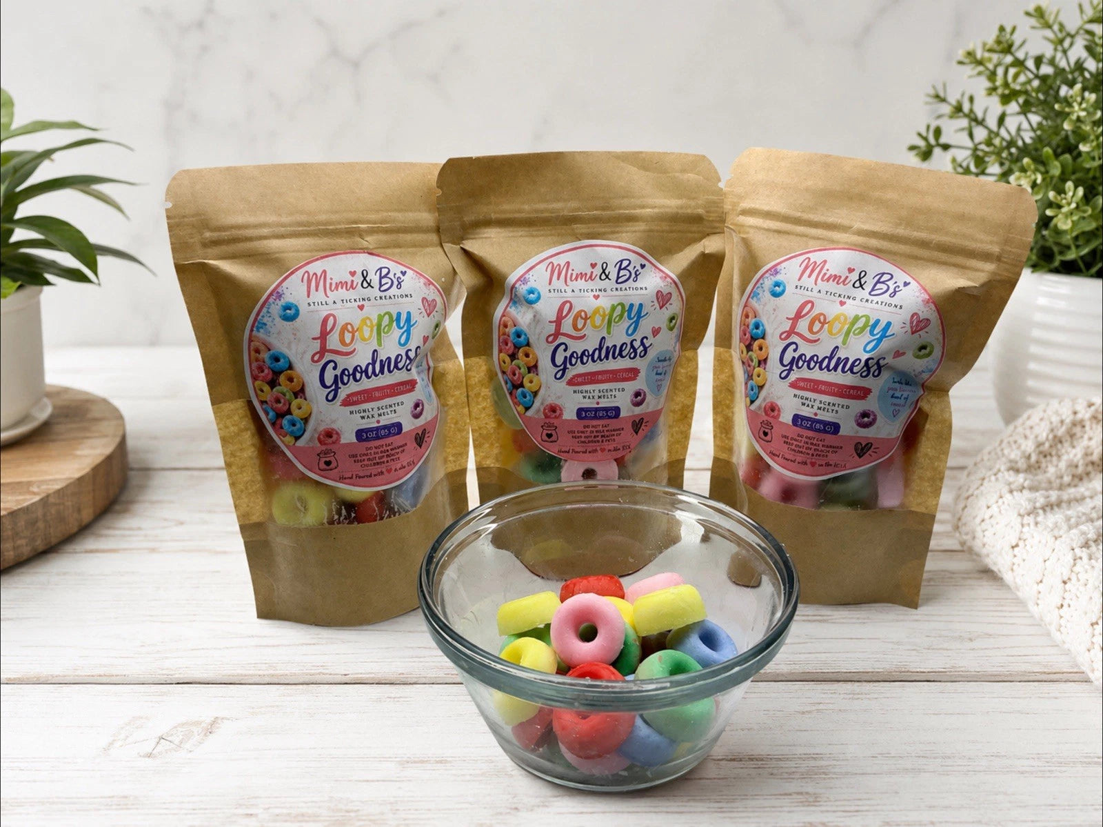 Mimi & B’s Loopy Goodness Wax Melts 3 Oz. Highly Scented Fruity Cereal Handmade