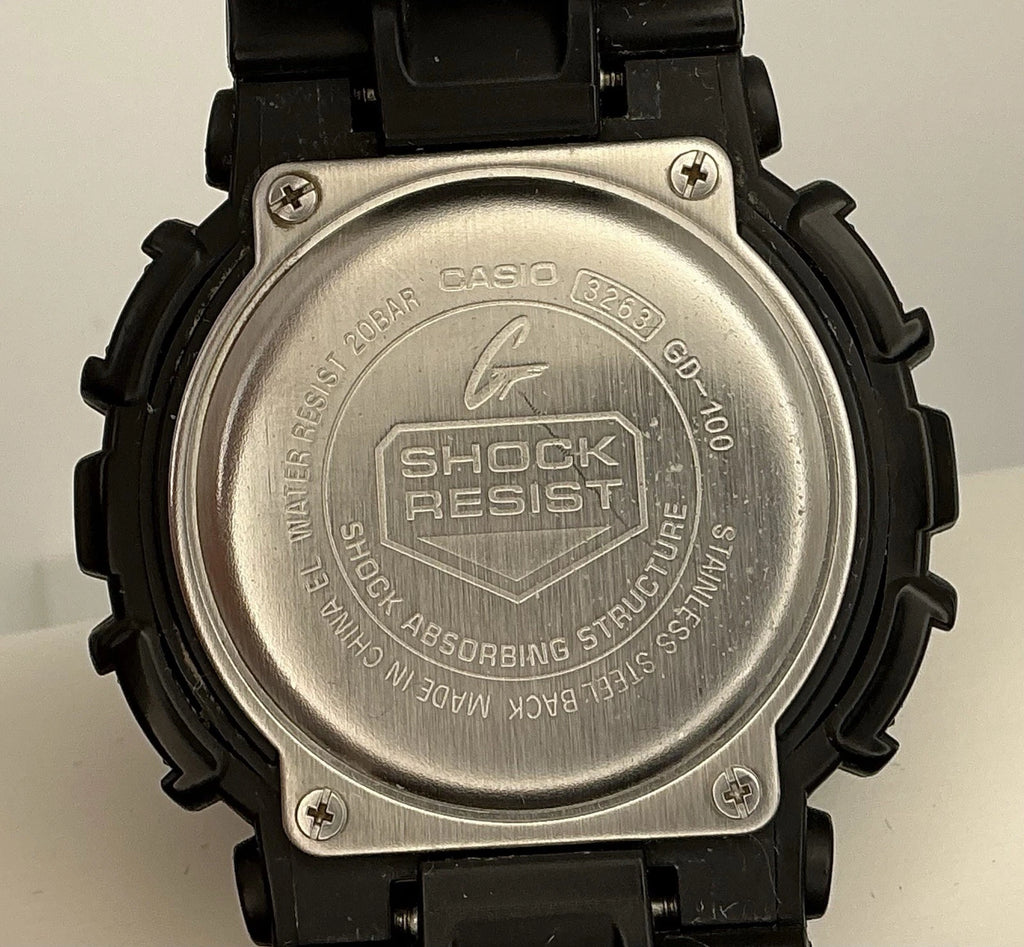 Casio G Shock Watch Men Digital Black 3263 GD-100 Water Resistant New Battery