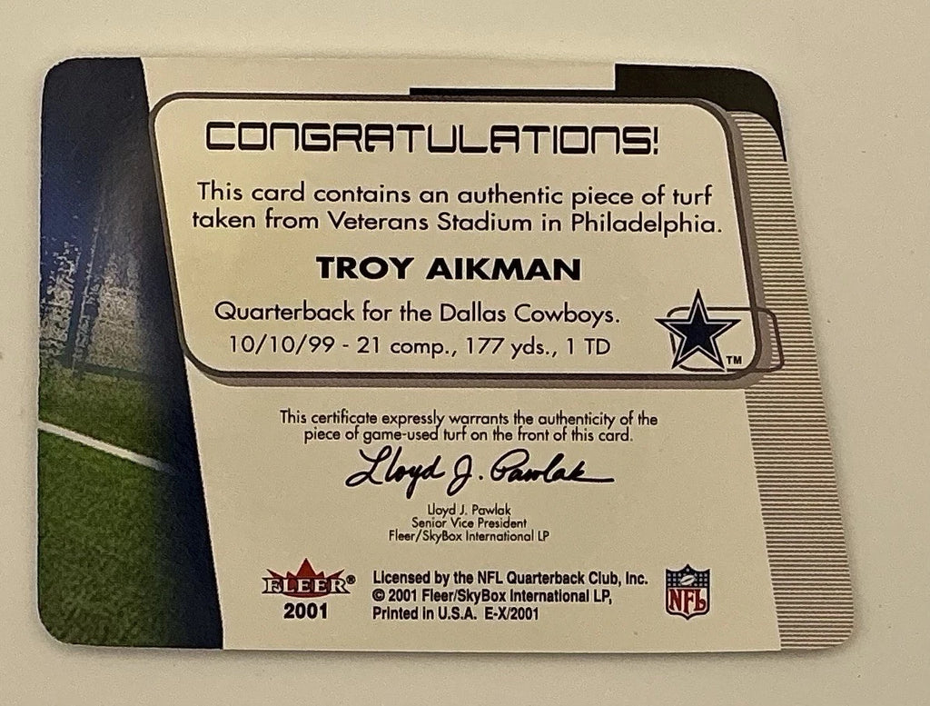 2001 Fleer EX Turf Team Troy Aikman #10