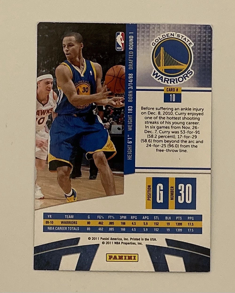 2010-11 Absolute Memorabilia - Stephen Curry #10