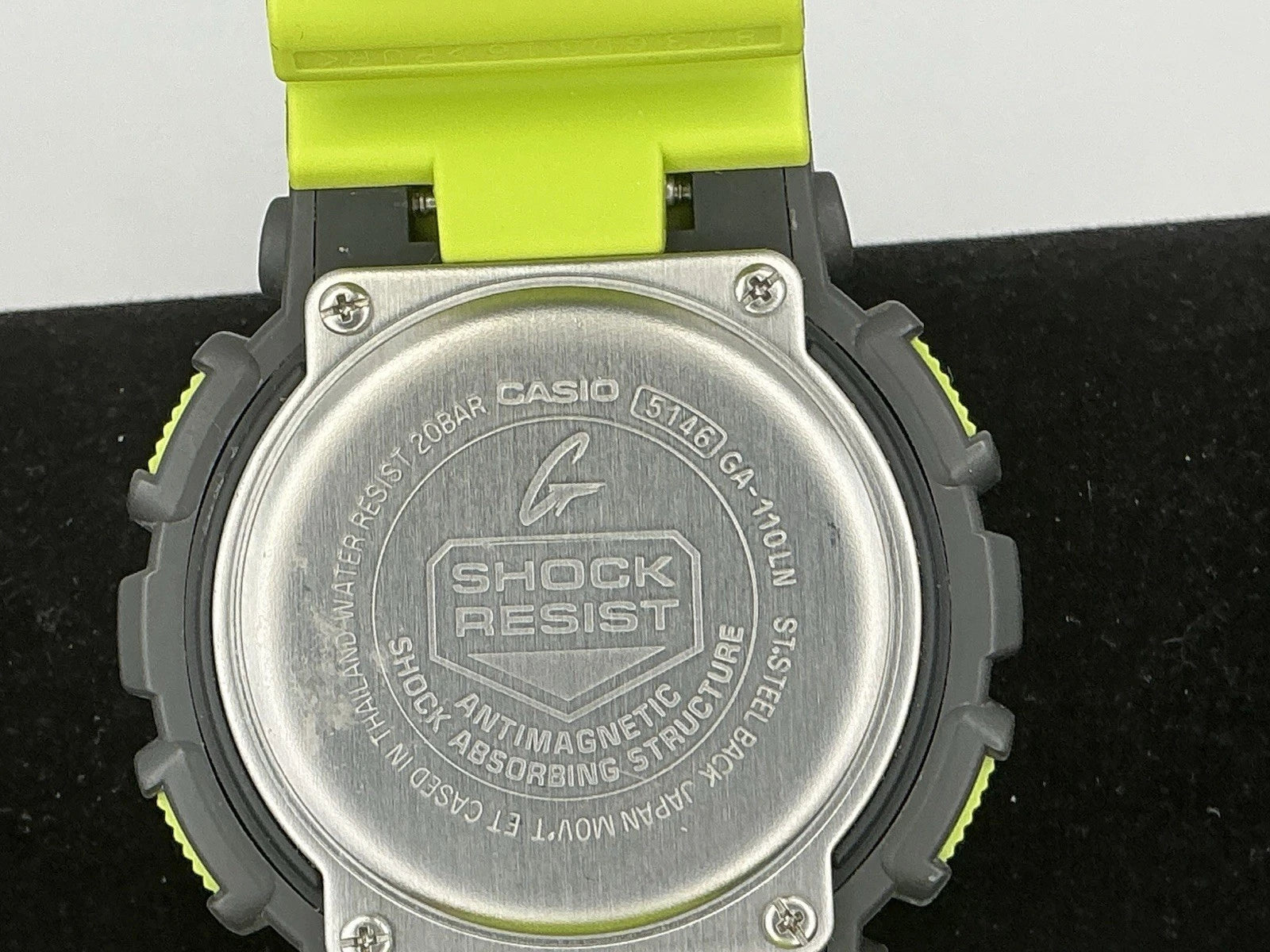 RARE! Casio GA110LN-8A (5146) Black/Neon Green Series Men's Watch NEW BATTERY!