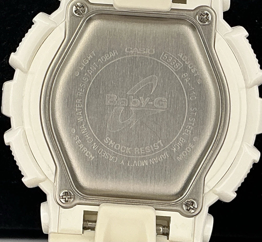 Casio Baby-G BA-110 Module 5338 White &amp; Rose Gold Analog-Digital Watch