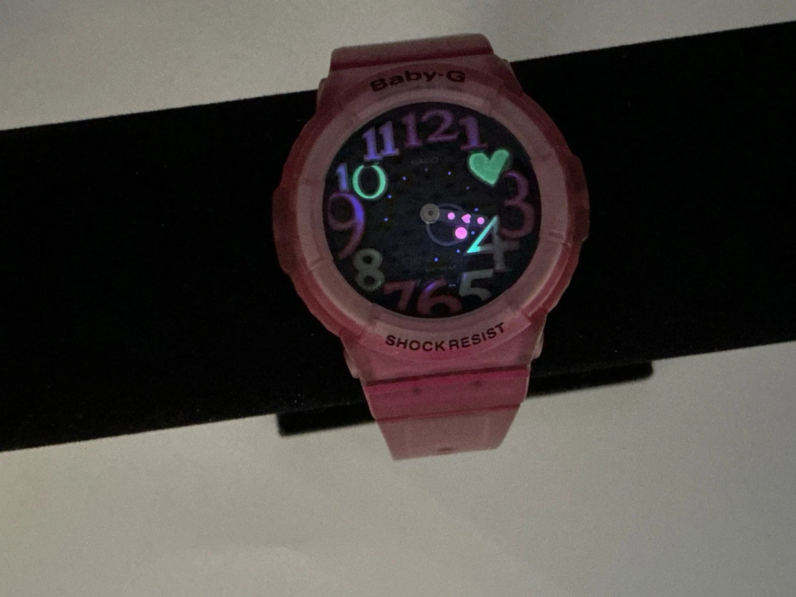 CASIO vintage BGA-130 PINK Analog Digital Neon Dial Baby-G Watch-New Battery
