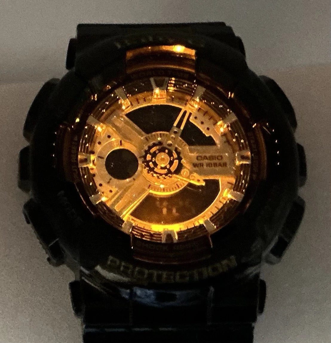 Casio BA110-1A (5338) Gold/Black Women's Glossy Ana-Digi Watch NEW BATTERY
