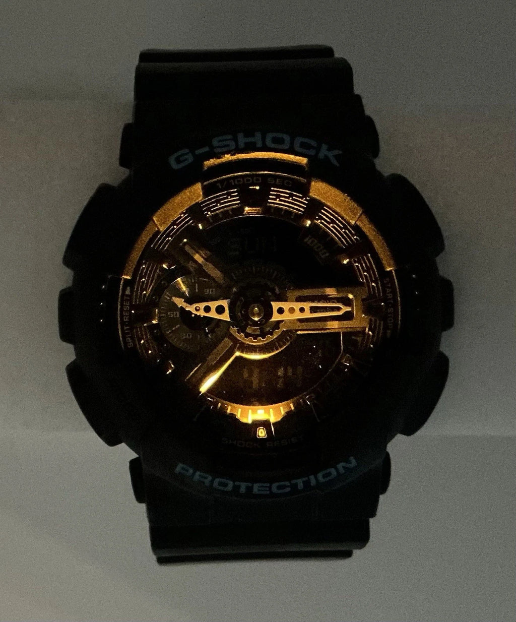 CASIO G-Shock GA-110LN-1A 5146 Black Neon Blue Analog Digital Watch New Battery