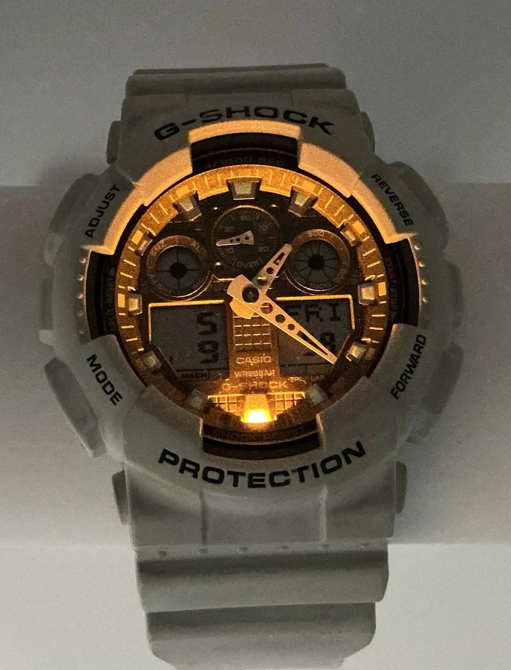 Casio G Shock GA100LG 5081 Light Gray Watch New Battery