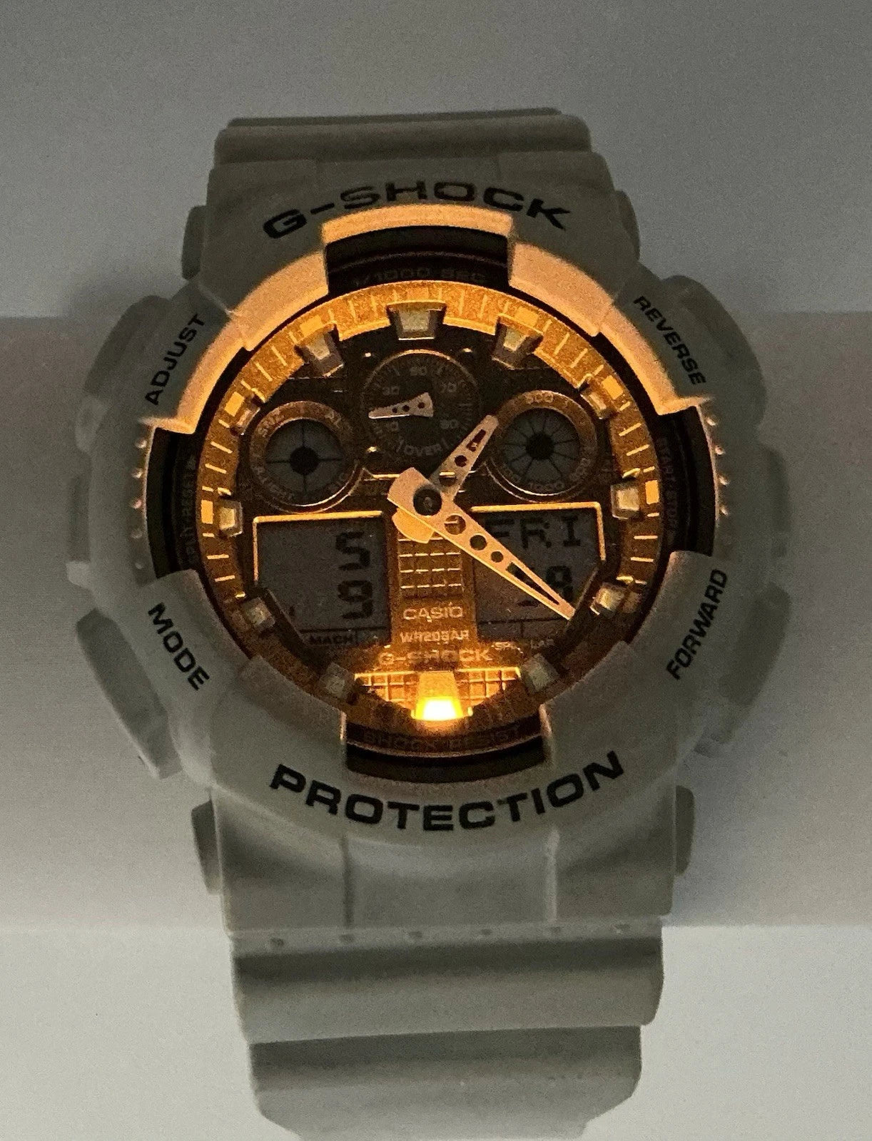 Casio G Shock GA100LG 5081 Light Gray Watch New Battery