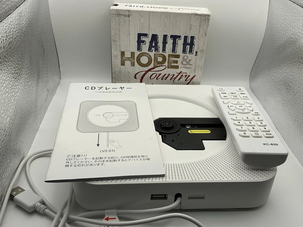 Wall Mounted CD Player Bluetooth FM Radio USB Comes With 10 CD’s excellent condition