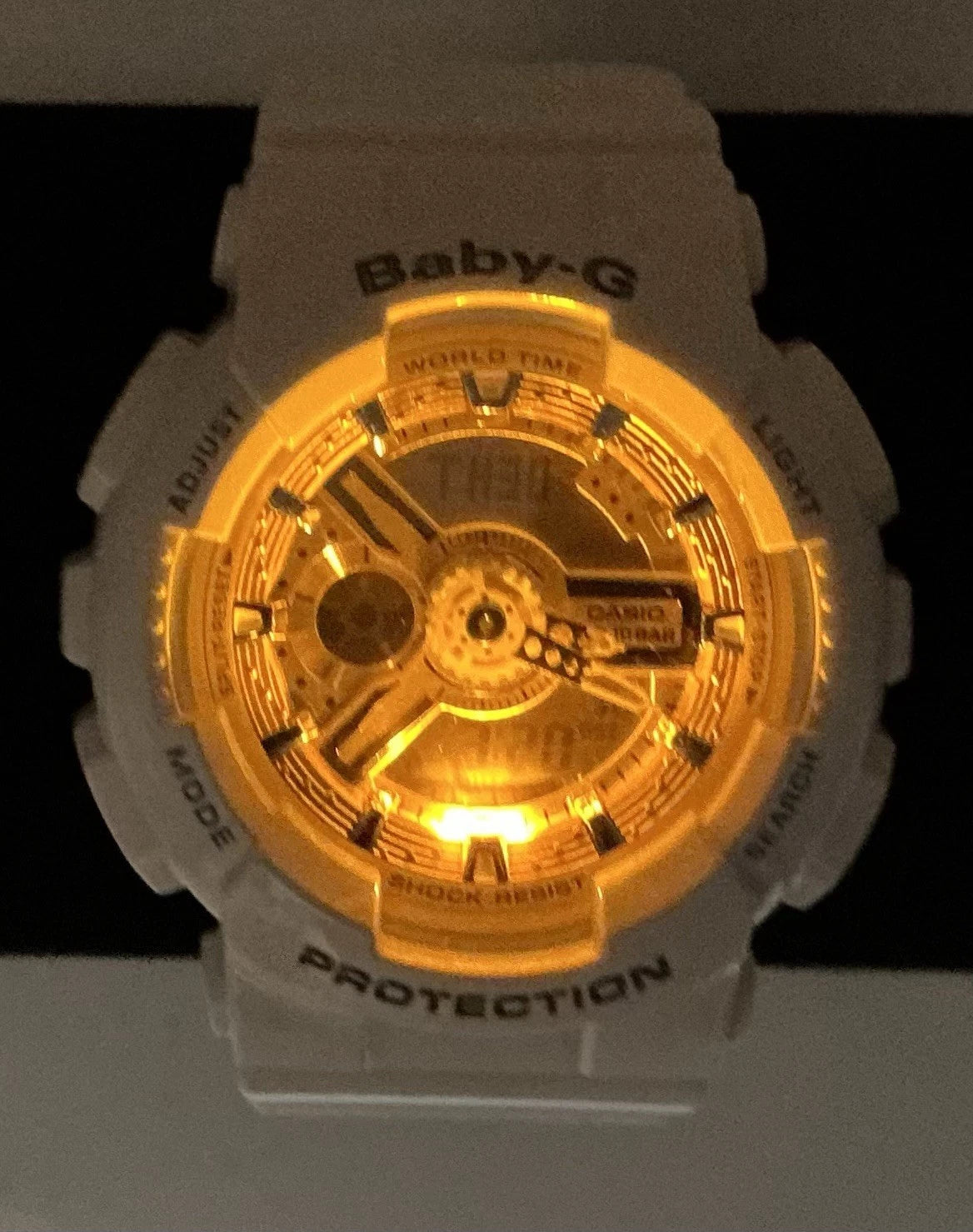 Casio Baby-G BA-110 Module 5338 White &amp; Rose Gold Analog-Digital Watch