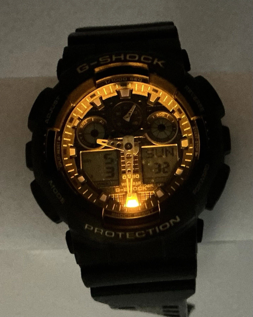 Casio G-SHOCK GA-100GBX-1A Model 5081 Black Gold Analog Digital New Battery