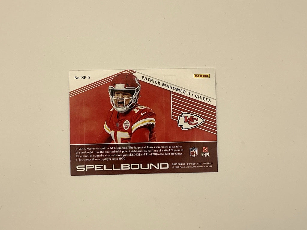 PATRICK MAHOMES Pat 2019 Donruss Elite Spellbound M #SP-5 Football INSERT CARD!