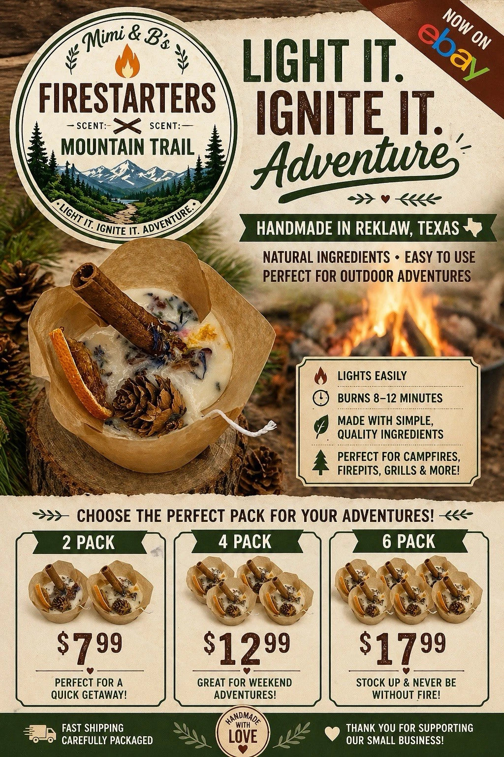 All-Natural Wax Fire Starter