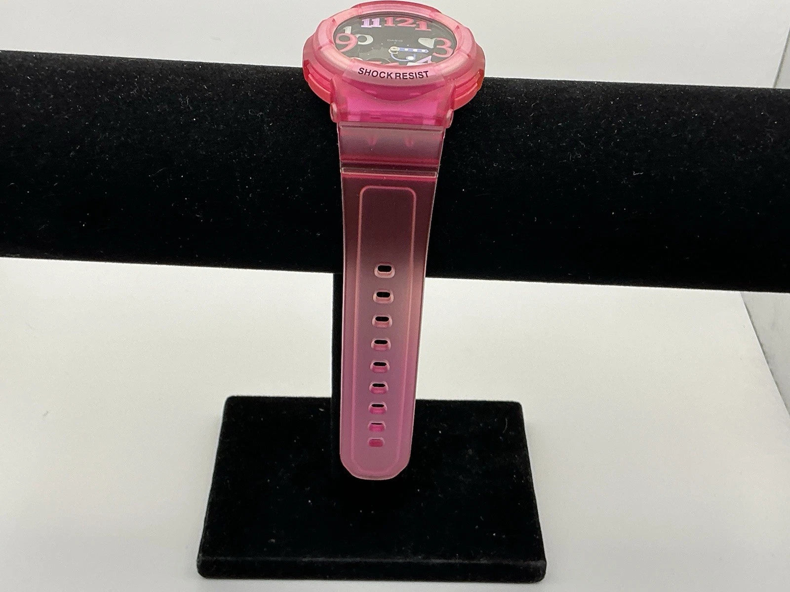 CASIO vintage BGA-130 PINK Analog Digital Neon Dial Baby-G Watch-New Battery