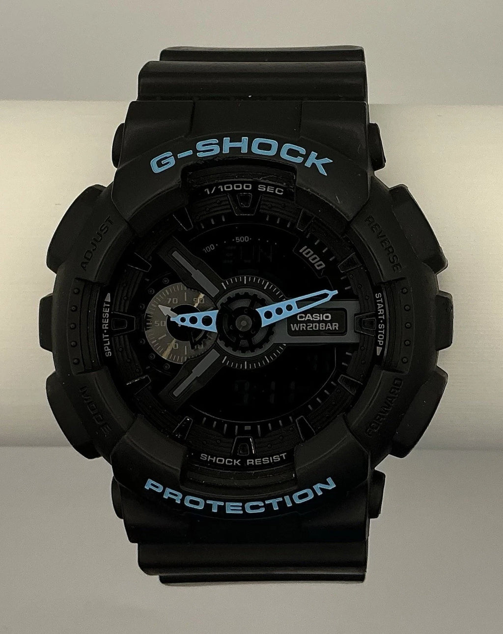 CASIO G-Shock GA-110LN-1A 5146 Black Neon Blue Analog Digital Watch New Battery
