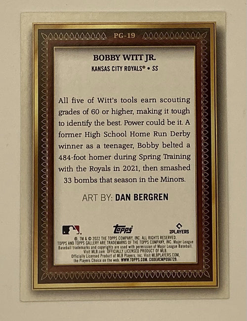 2022 Topps Gallery Bobby Witt Jr. RC Portrait Gallery #PG-19 Kansas City Royals