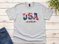 USA Patriotic Graphic T-Shirt 1776 Red White Blue Americana Unisex Tee