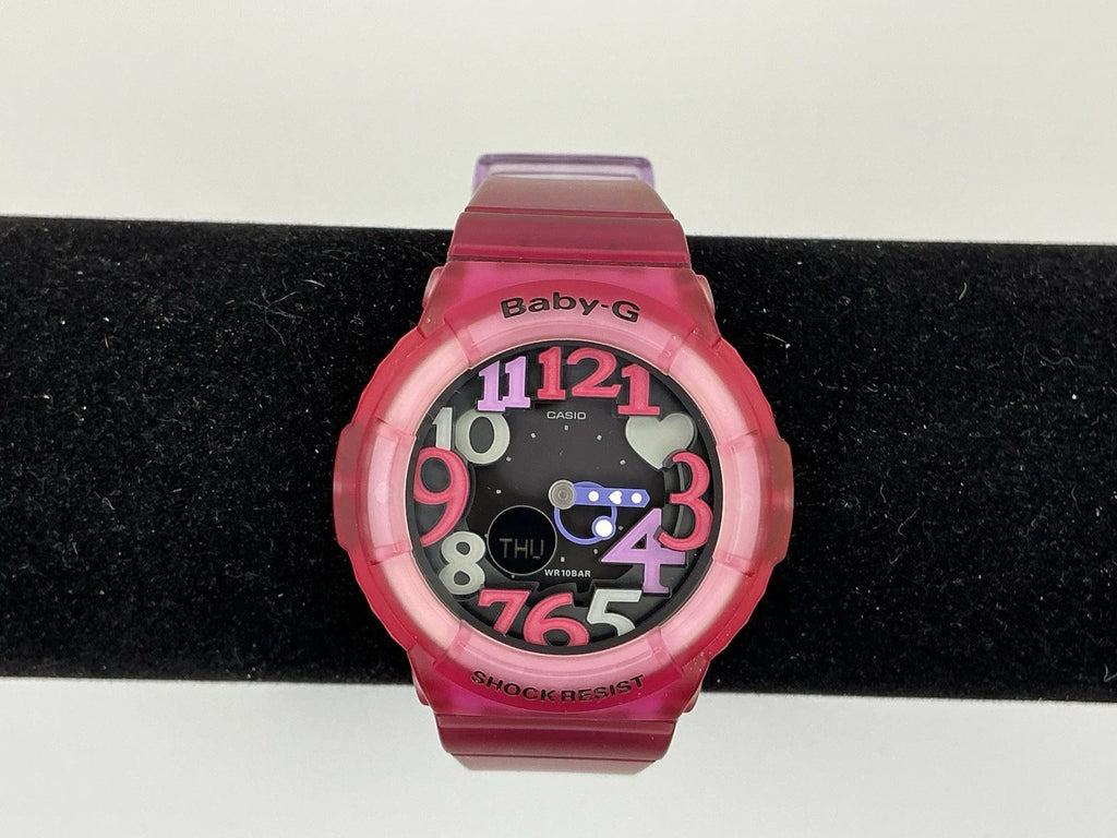 CASIO vintage BGA-130 PINK Analog Digital Neon Dial Baby-G Watch-New Battery