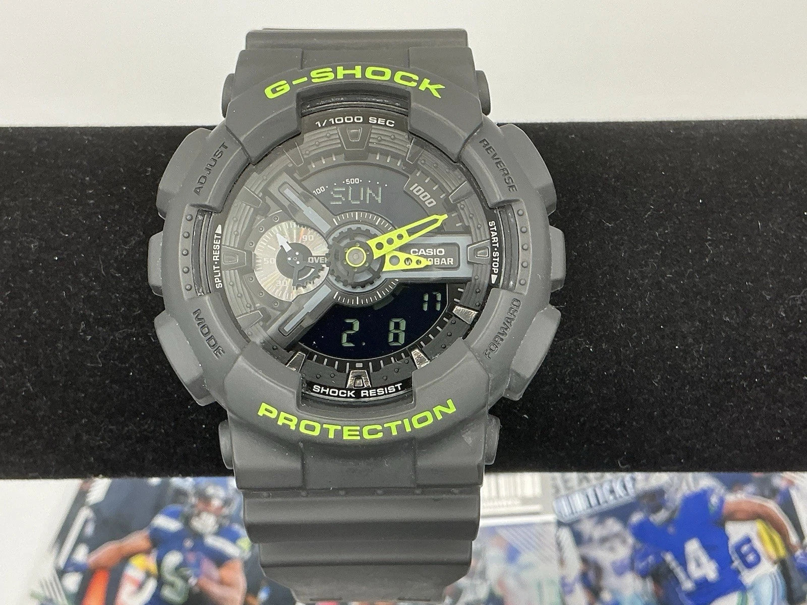 RARE! Casio GA110LN-8A (5146) Black/Neon Green Series Men's Watch NEW BATTERY!