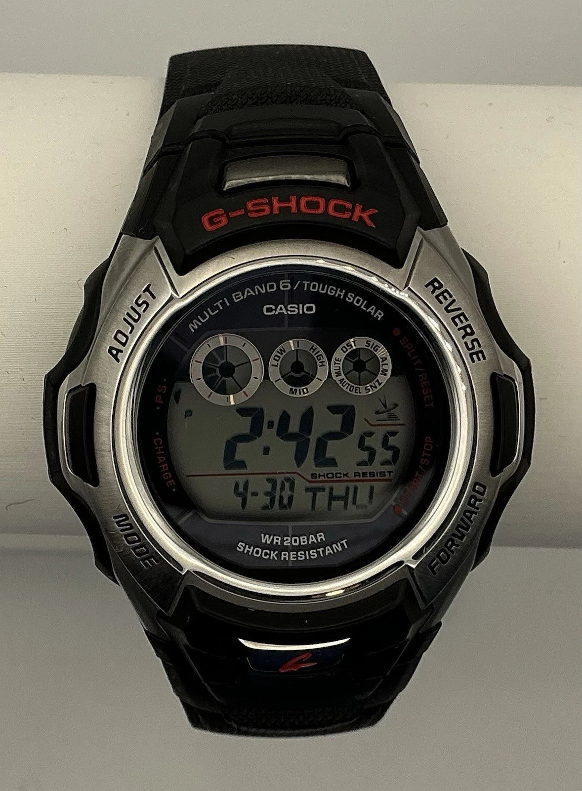 Casio G-Shock GW-500A Watch Men 47mm Digital Black Tone Alarm Chrono Solar